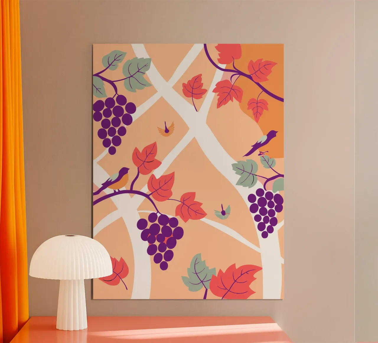 Albero dell'uva e uccello carta hahnemühle da TODAY'S SHOP