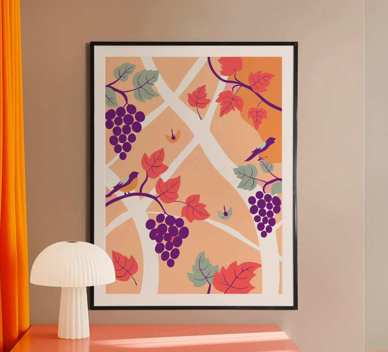 Albero dell'uva e uccello carta hahnemühle da TODAY'S SHOP