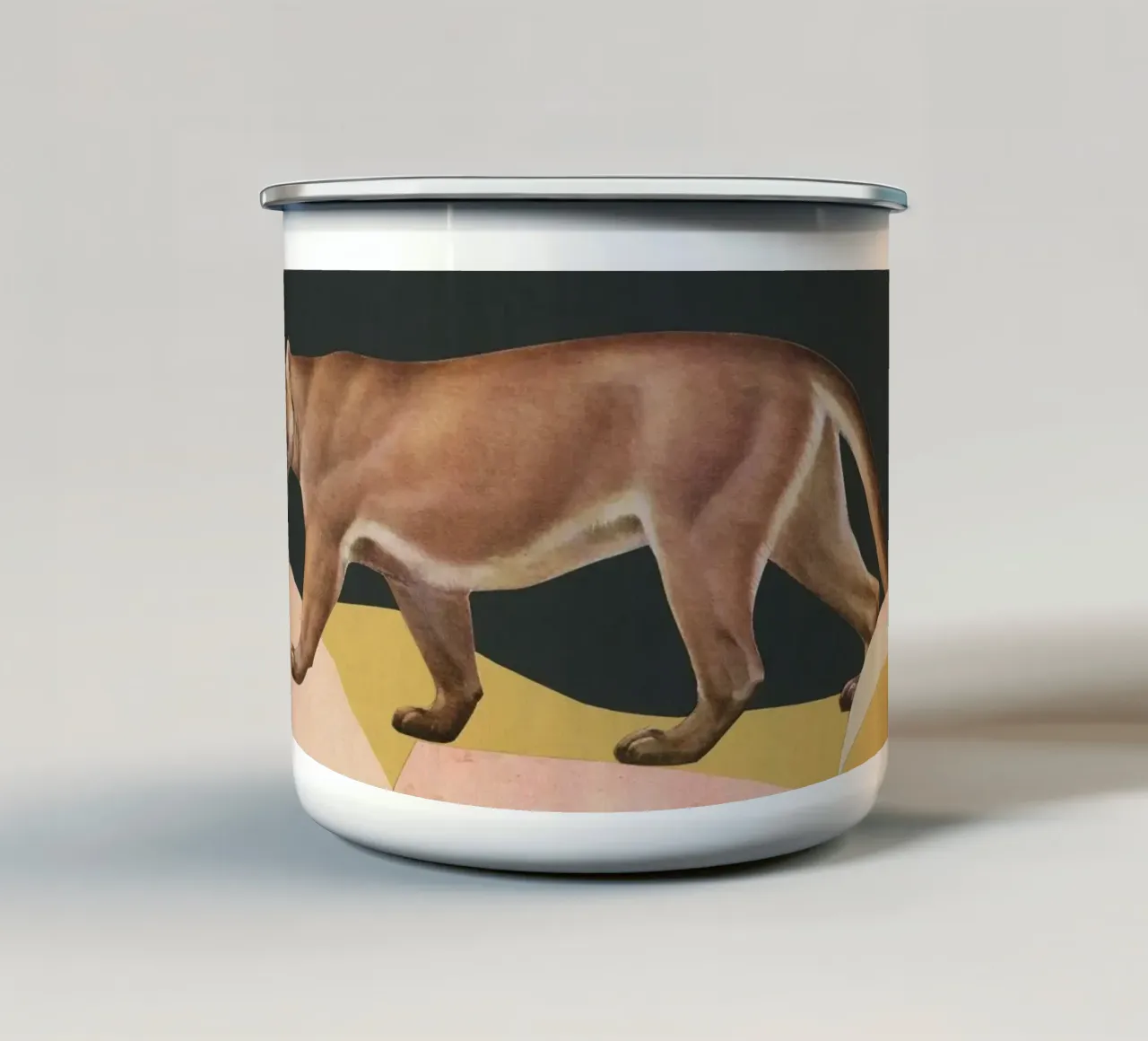 Puma tazza in smalto da Cassia Beck Collage