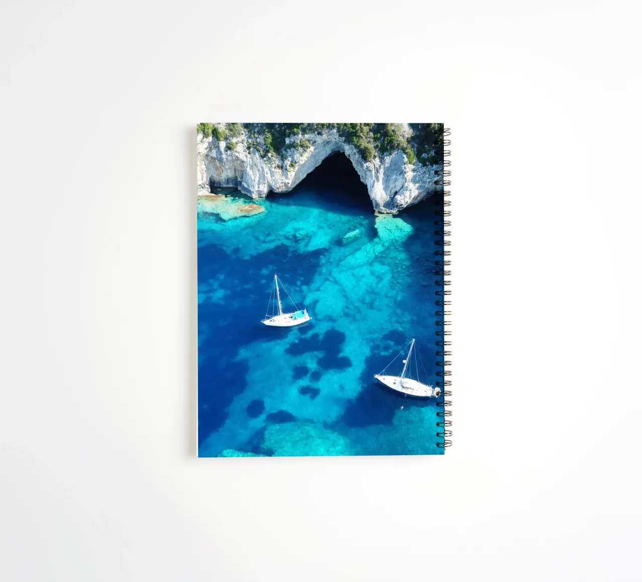 Blue Lagoon, Travel Print, Sailing Print, Ocean spiral notebook by TheTravelClub