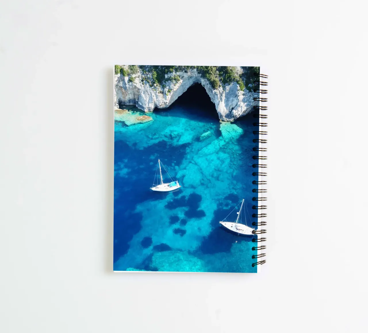Blue Lagoon, Travel Print, Sailing Print, Ocean spiral notebook by TheTravelClub