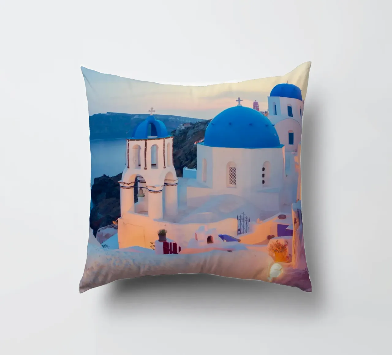 Santorini Sunset cuscino da TheTravelClub