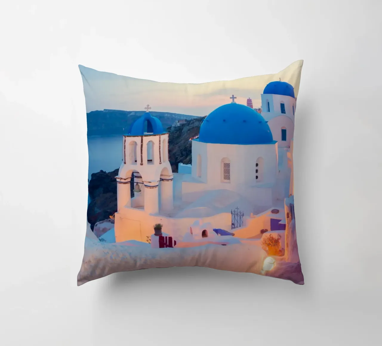 Santorini Sunset cuscino da TheTravelClub