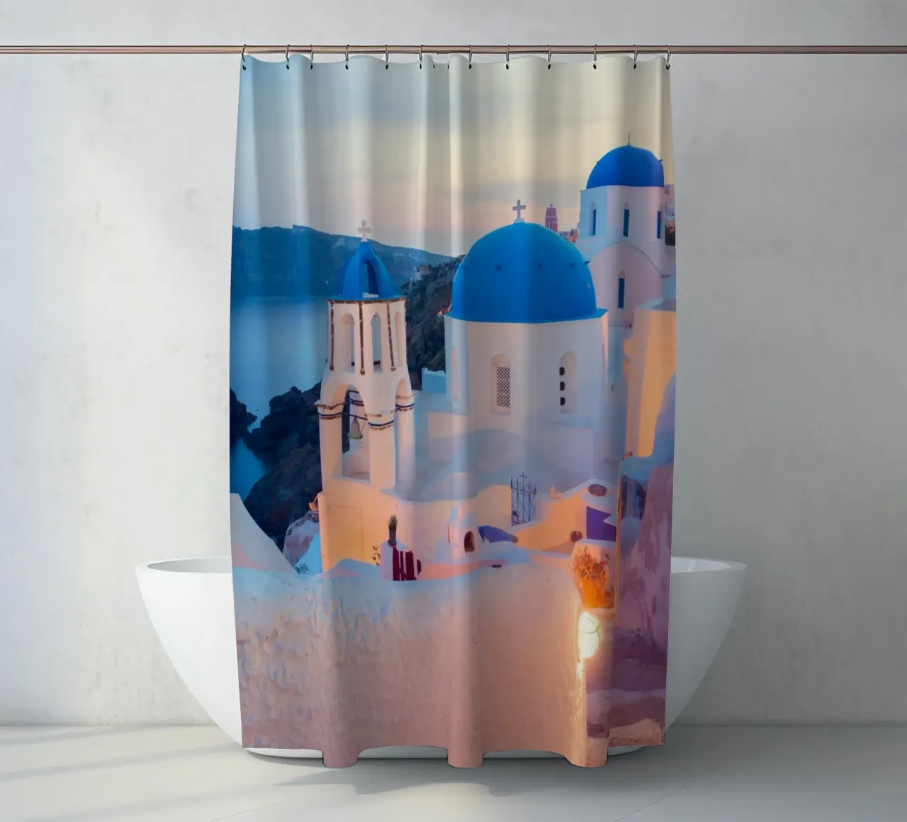 Santorini Sunset tenda da doccia da TheTravelClub