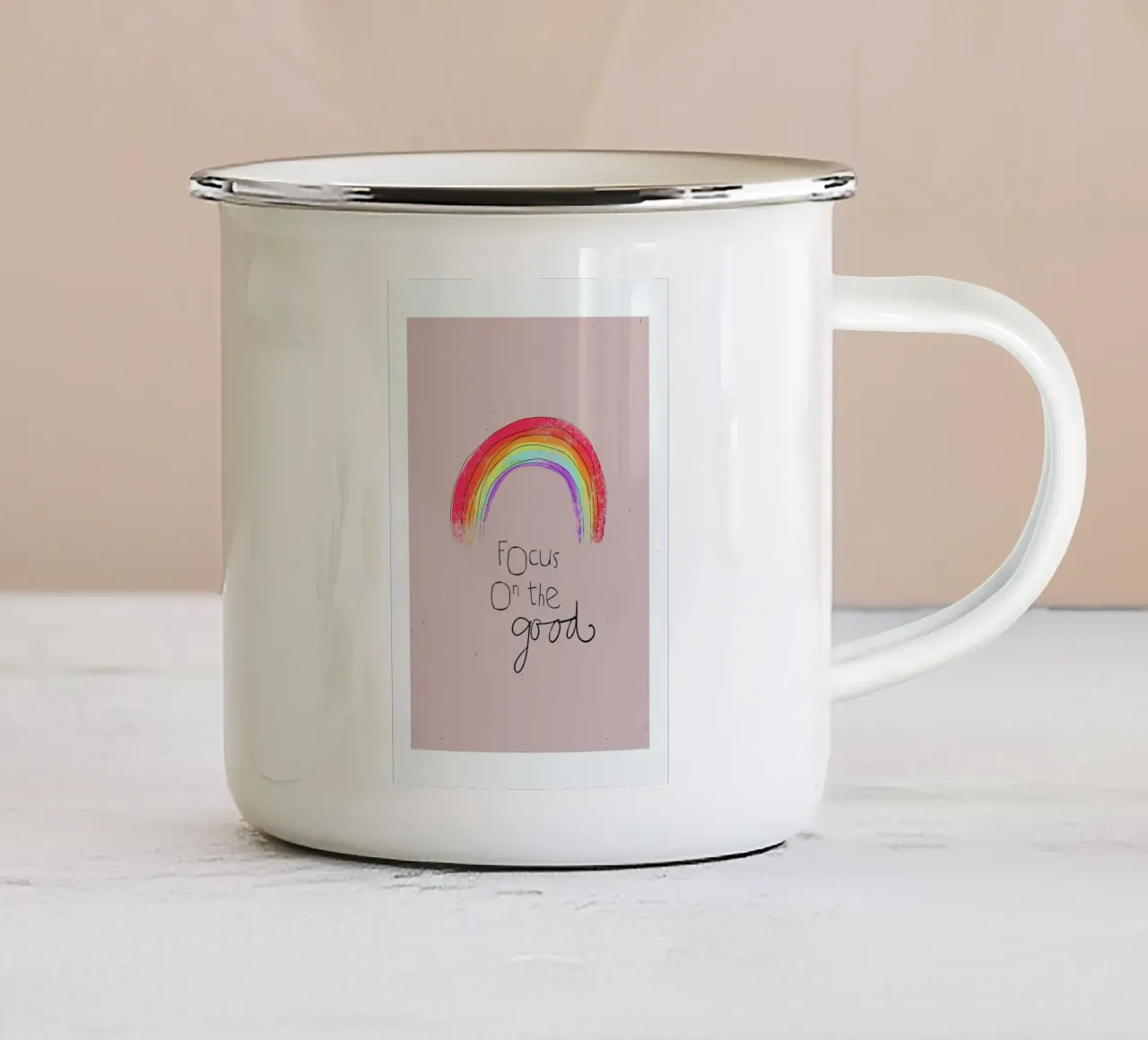 Focus On The Good tazza in smalto da treechild