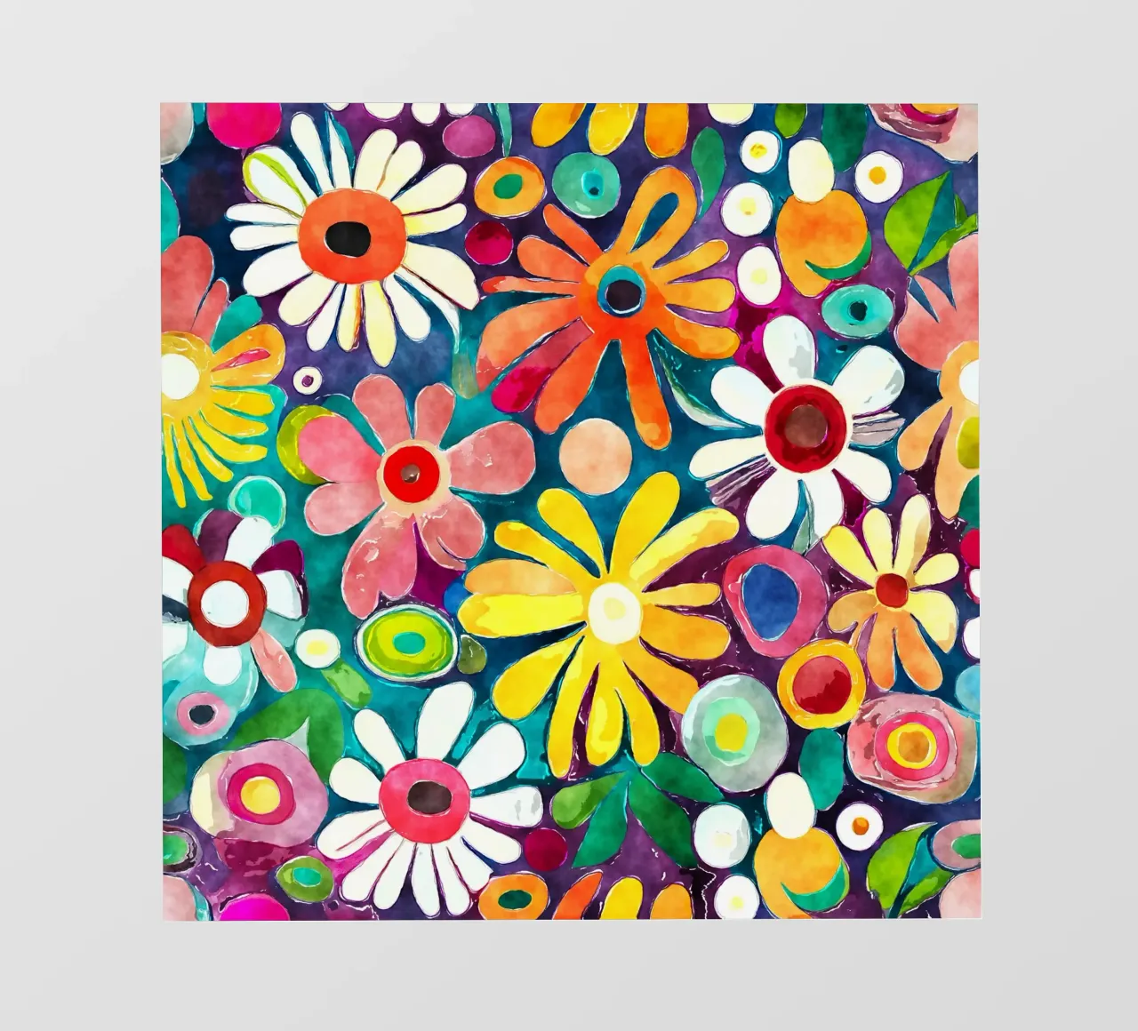 Margherite divertenti telo in pvc da Botanical Pattern House