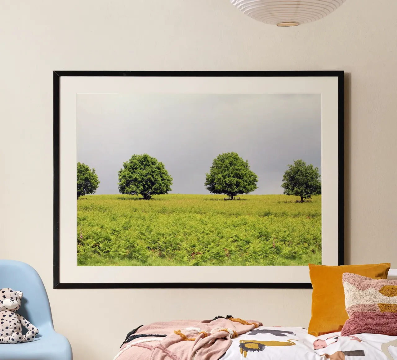 Trees in a Field of Ferns under a Grey Sky hahnemühle by Jack C Photography