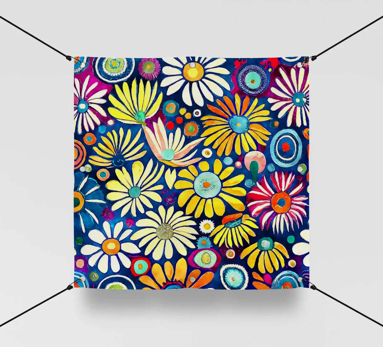 Margherite divertenti telo in pvc da Botanical Pattern House