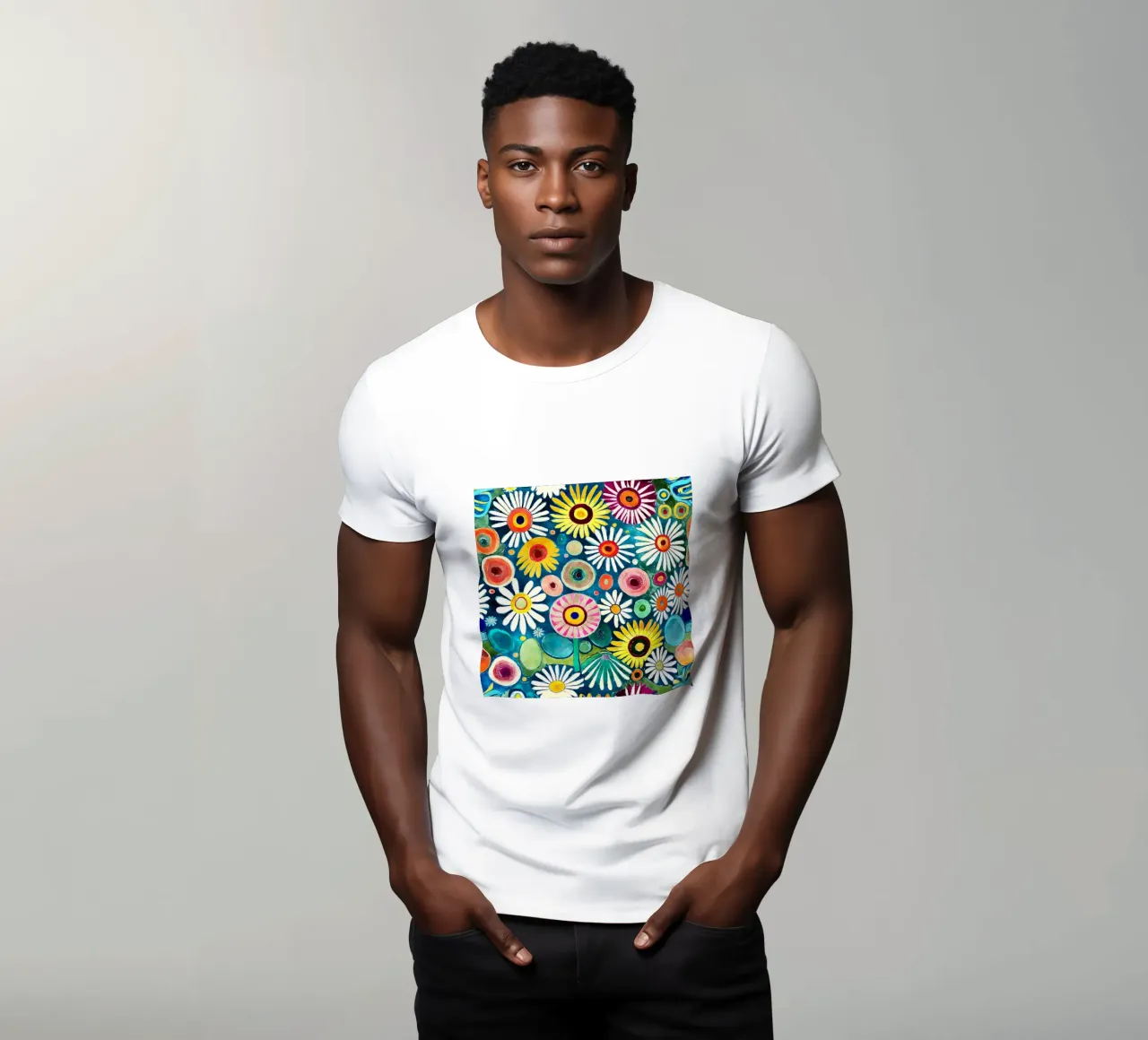 Margherite divertenti t-shirt da Botanical Pattern House