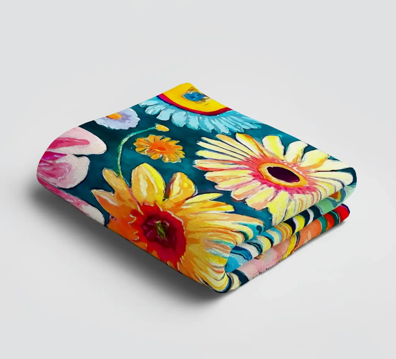 Funky madeliefjes badhanddoek van Botanical Pattern House