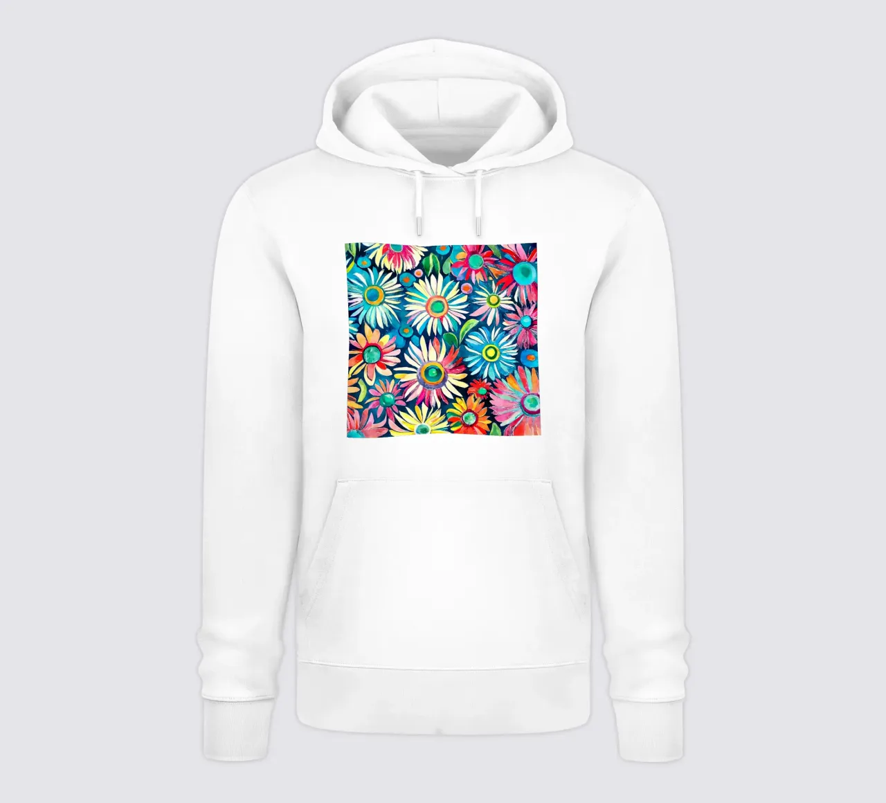 Margherite divertenti felpa con cappuccio da Botanical Pattern House