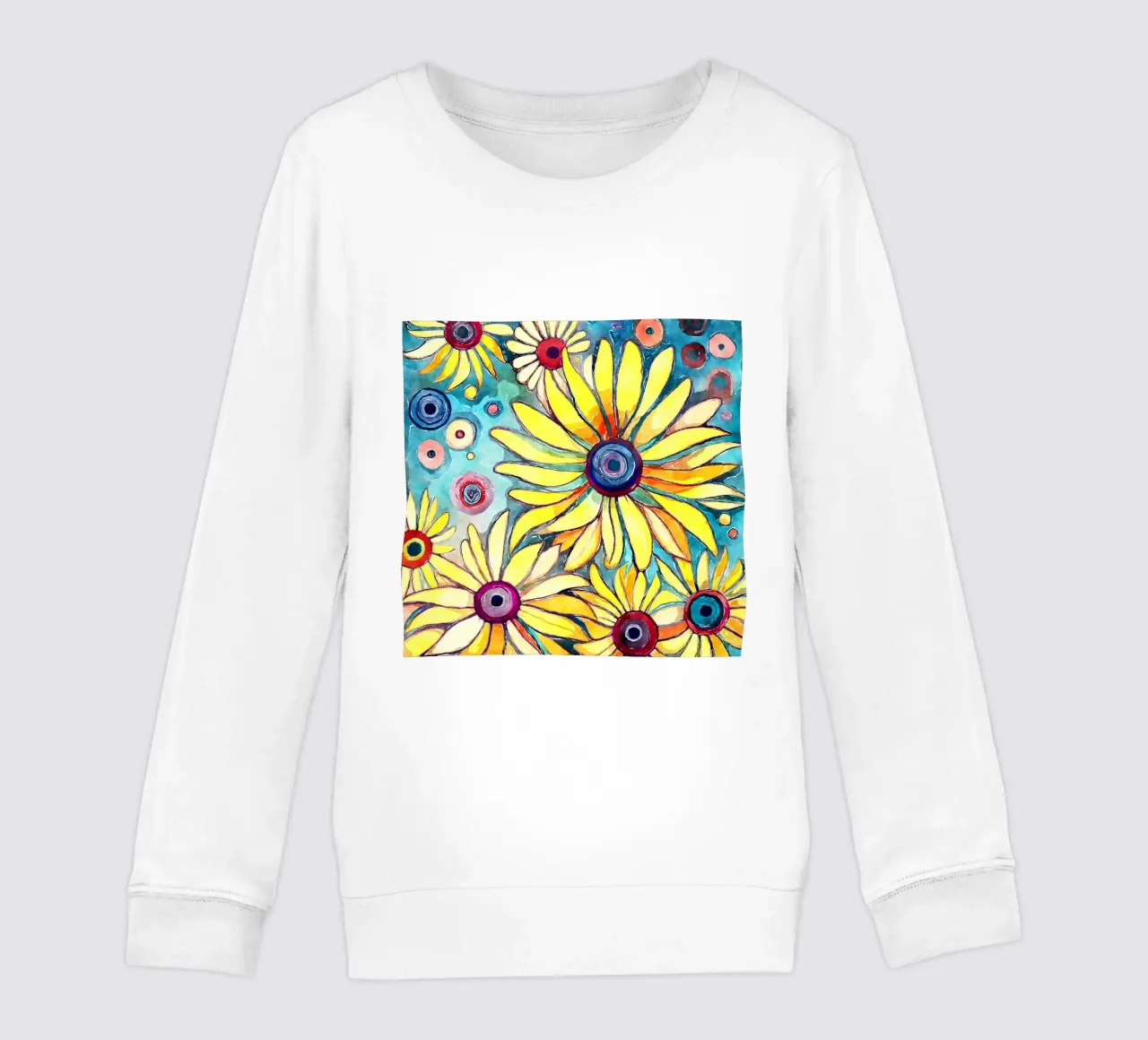 Funky Gänseblümchen Kinder Sweatshirt von Botanical Pattern House