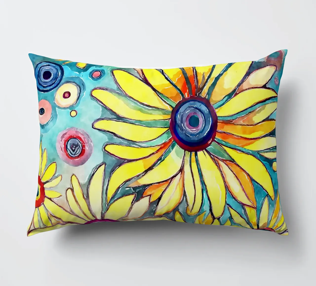 Funky Gänseblümchen Kissen von Botanical Pattern House