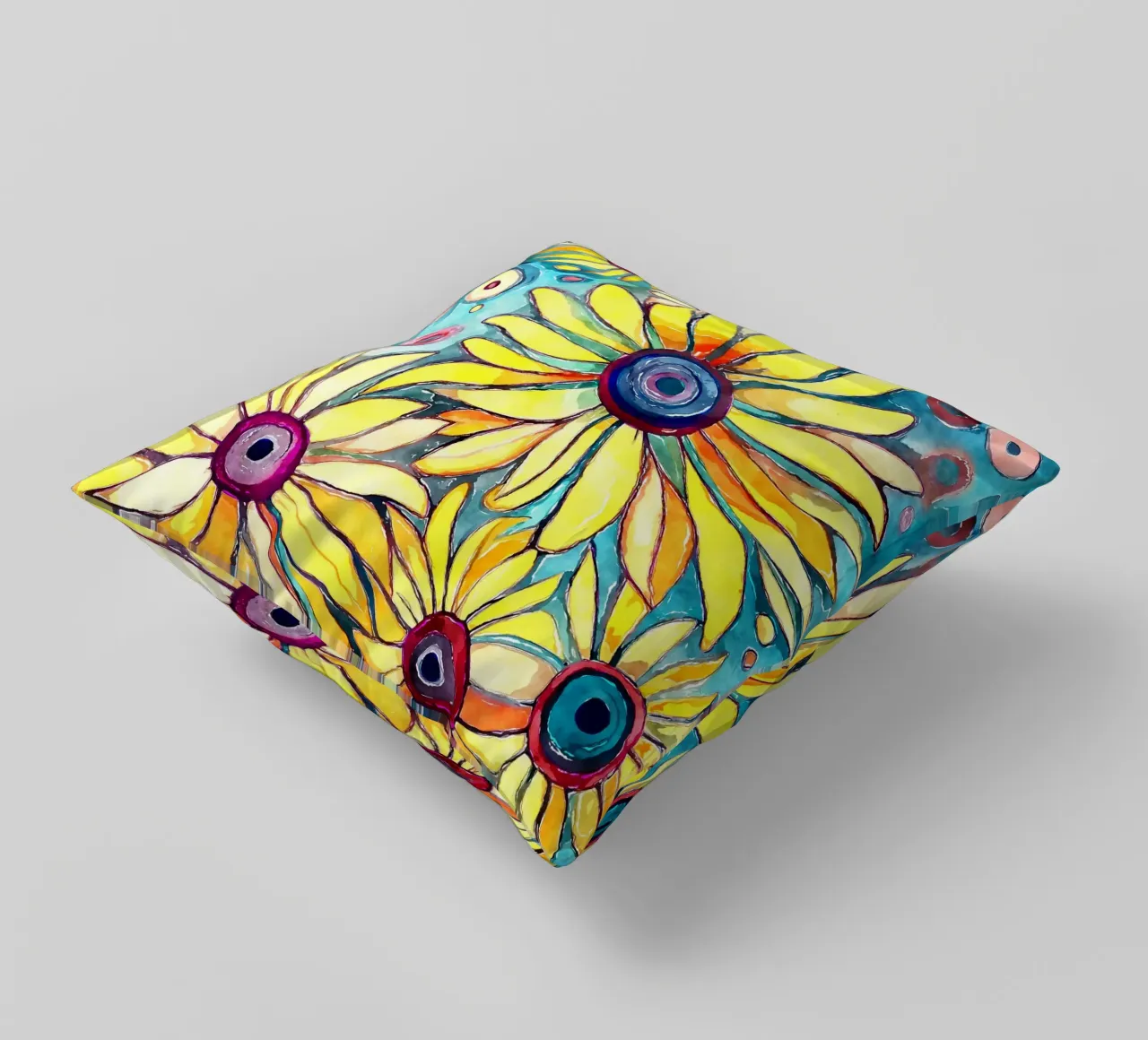 Funky Gänseblümchen Kissen von Botanical Pattern House