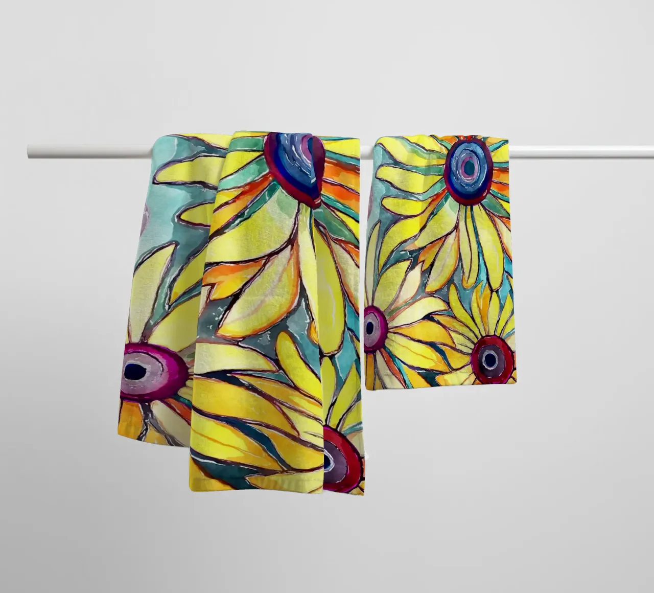Margherite divertenti asciugamano da bagno da Botanical Pattern House