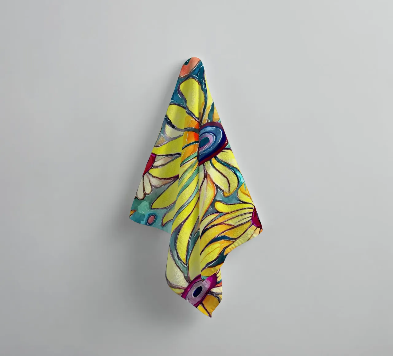Margherite divertenti asciugamano da bagno da Botanical Pattern House