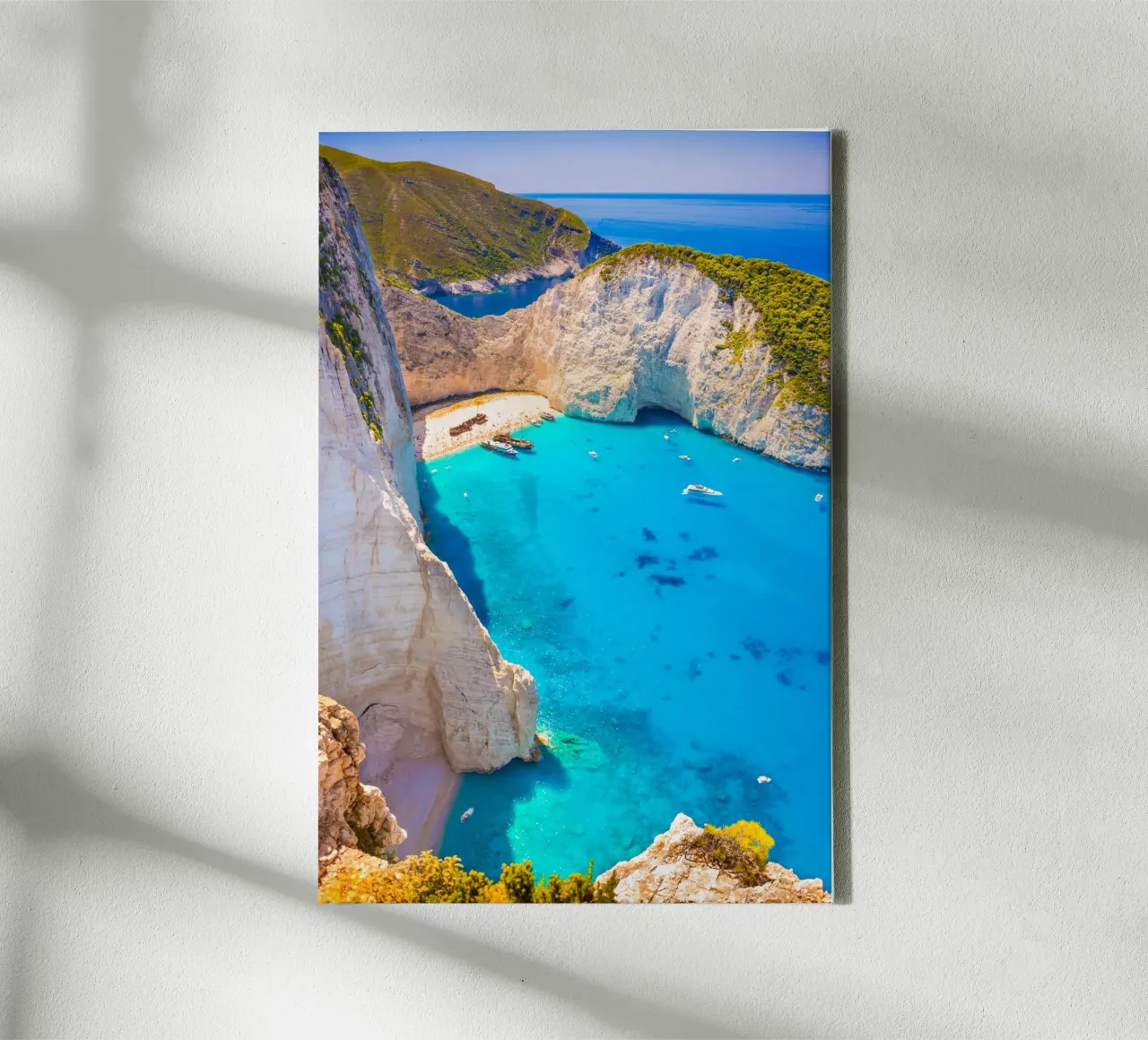 Zakynthos Grecia, Bahía de los Naufragios, Islas Griegas lienzo con Marco flotante de TheTravelClub
