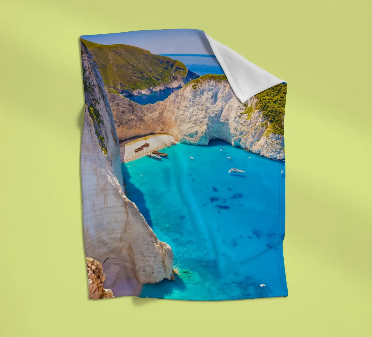 Zakynthos Greece, Shipwreck Bay, Greek Islands fleece blanket by TheTravelClub