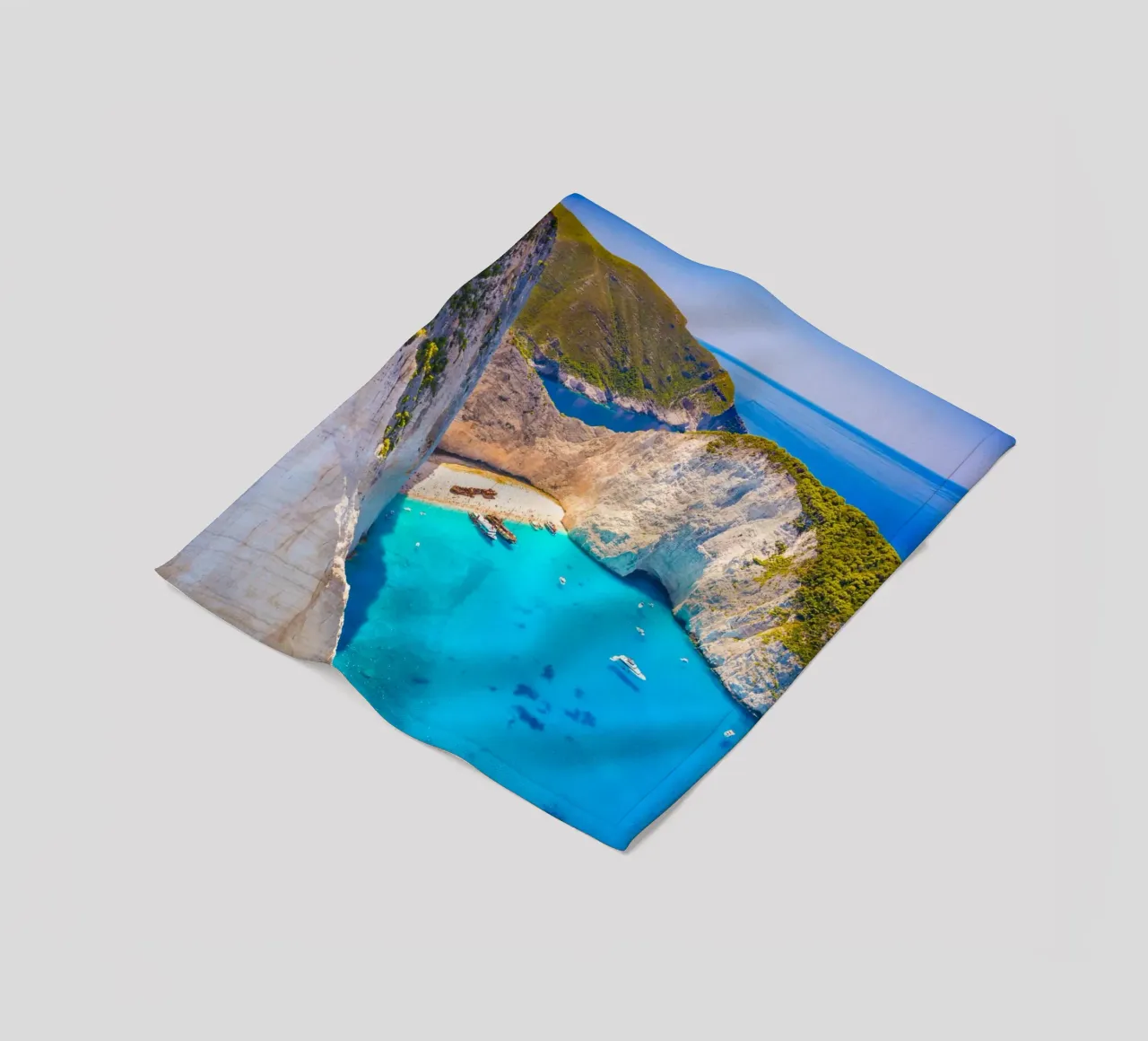 Zakynthos Greece, Shipwreck Bay, Greek Islands fleece blanket by TheTravelClub