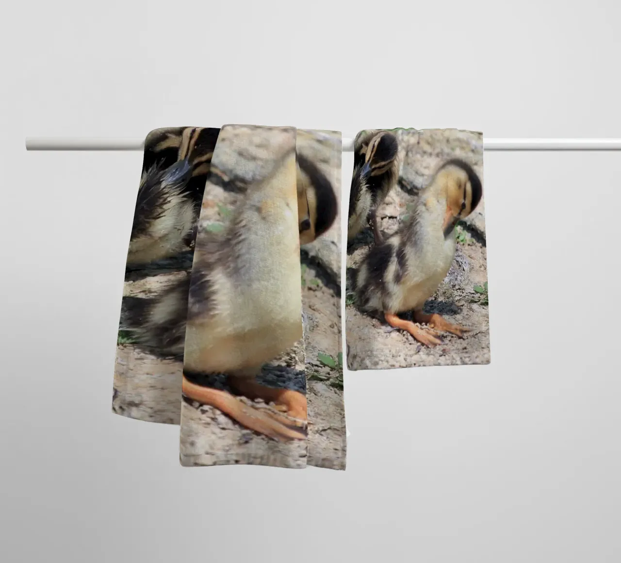 Baby Ducklings on the Lakeshore towel by Jack C Photography