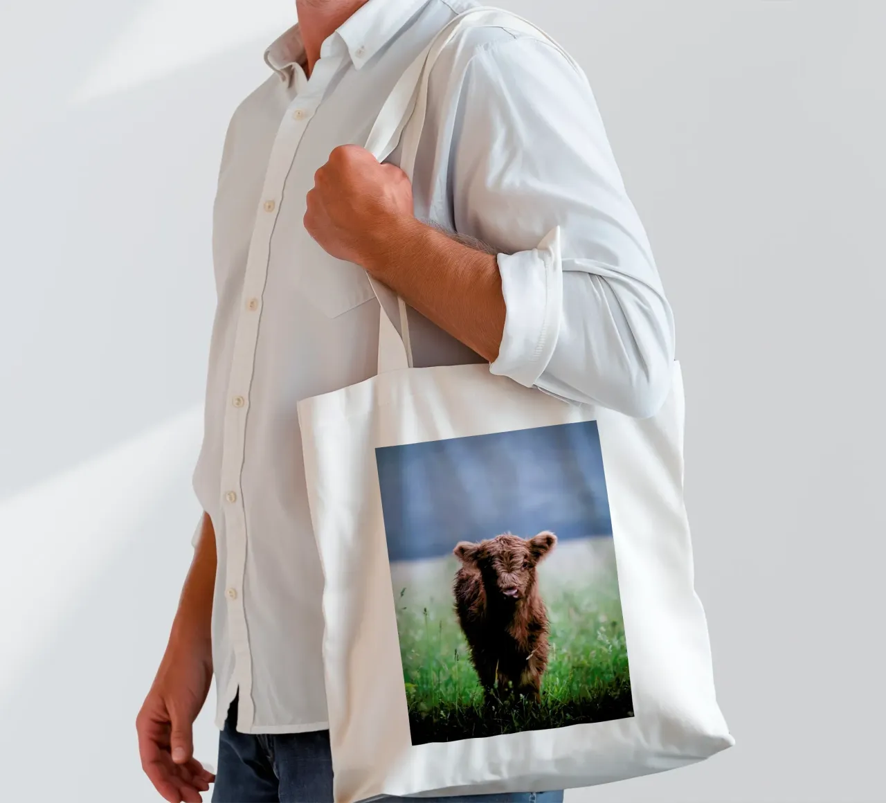 Highland Calf II borsa in juta da Natural Kingdom
