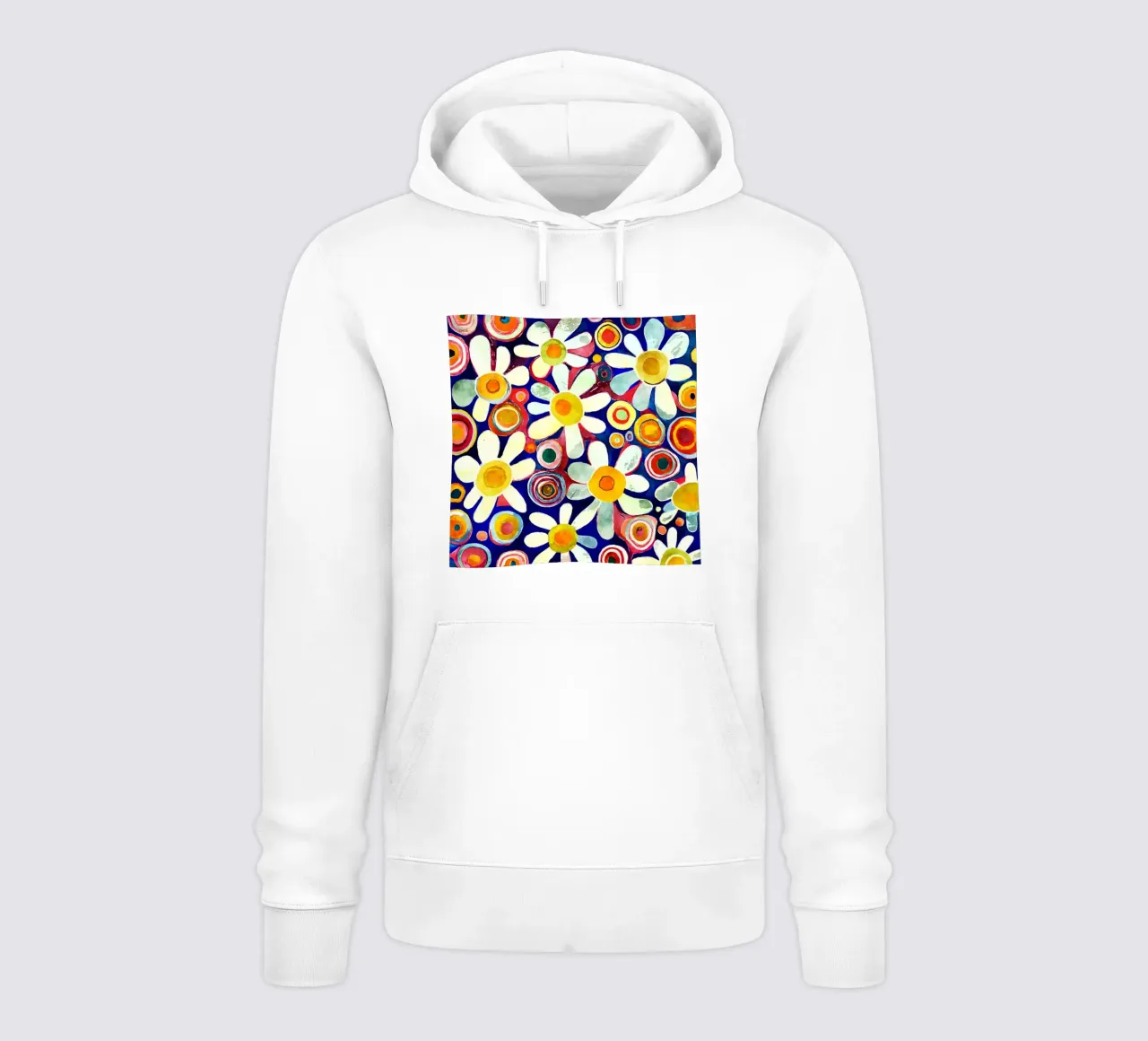 Margherite divertenti felpa con cappuccio da Botanical Pattern House