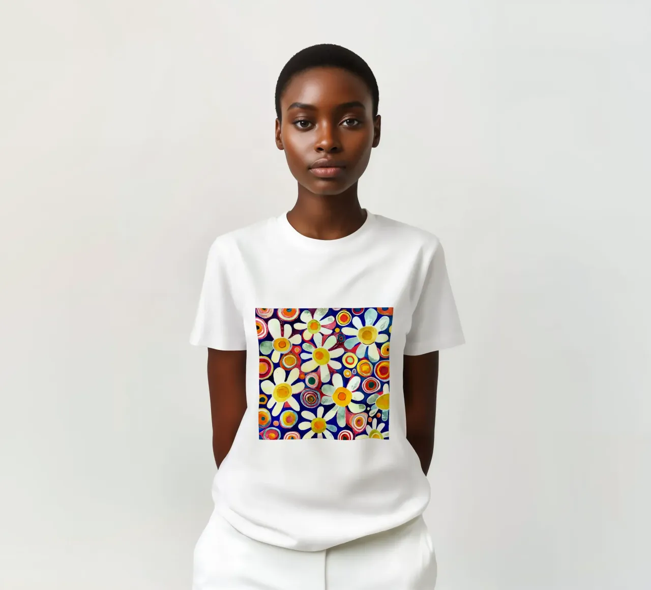 Margherite divertenti t-shirt da Botanical Pattern House