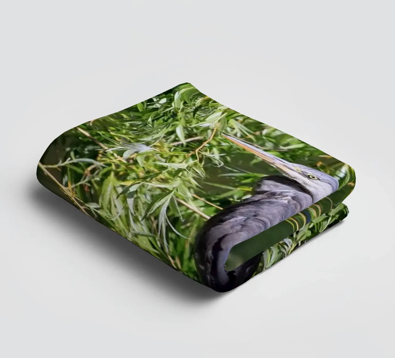 Heron in a Willow Tree at the Lake towel by Jack C Photography