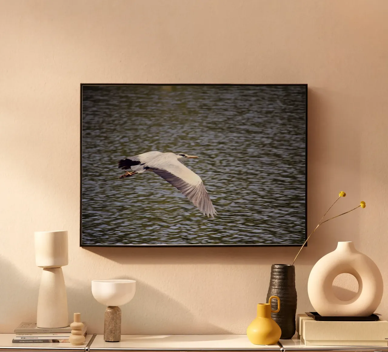 Airone in volo sull'acqua plexiglass da Jack C Photography