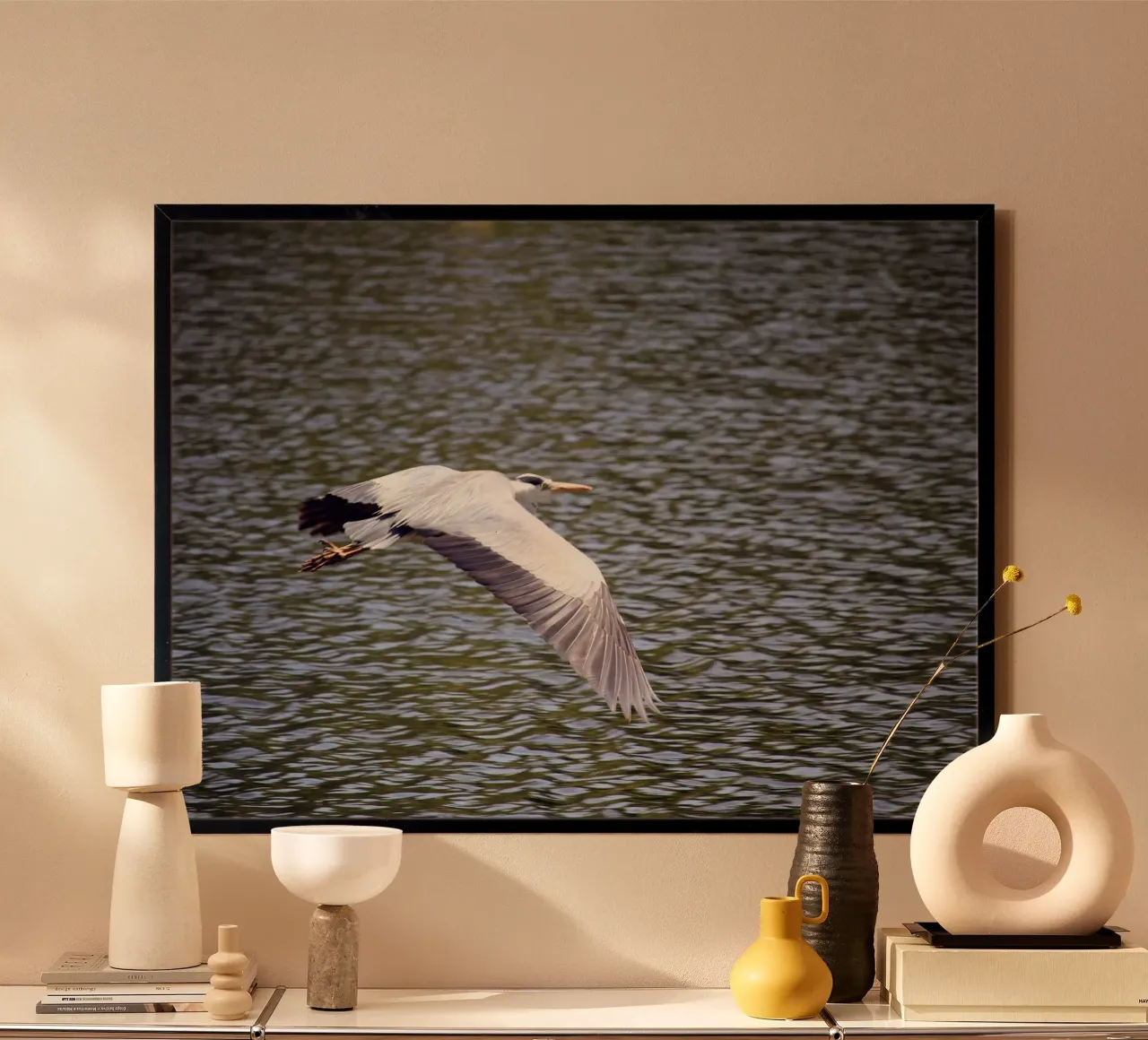 Airone in volo sull'acqua poster da Jack C Photography