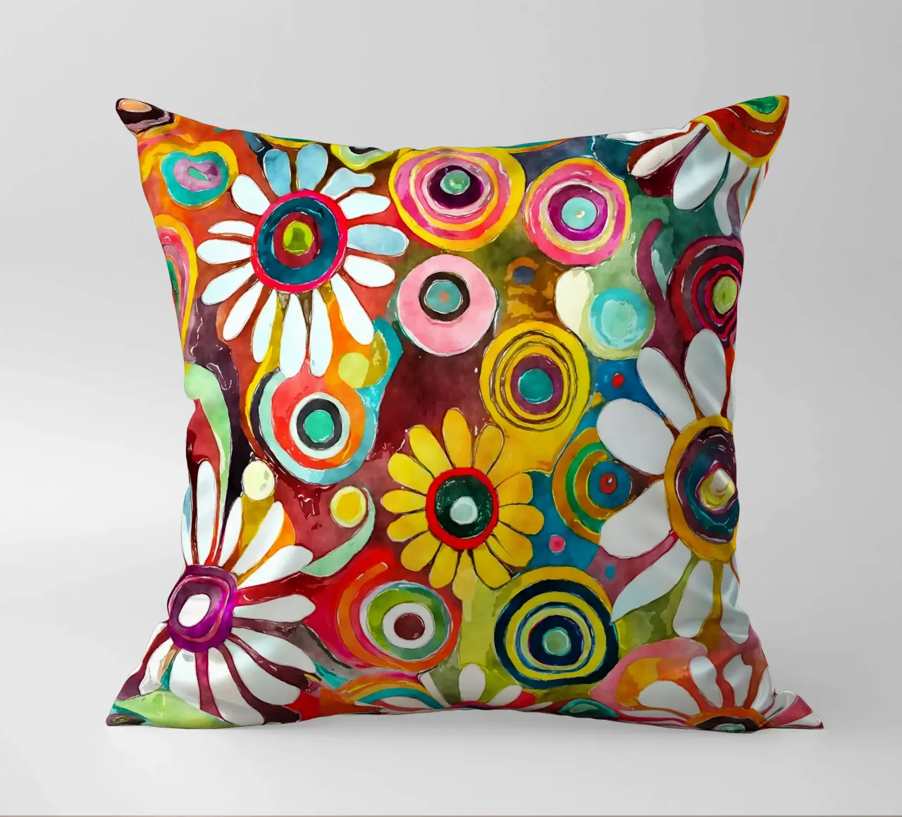 Funky Daisies decorative cushion by Botanical Pattern House