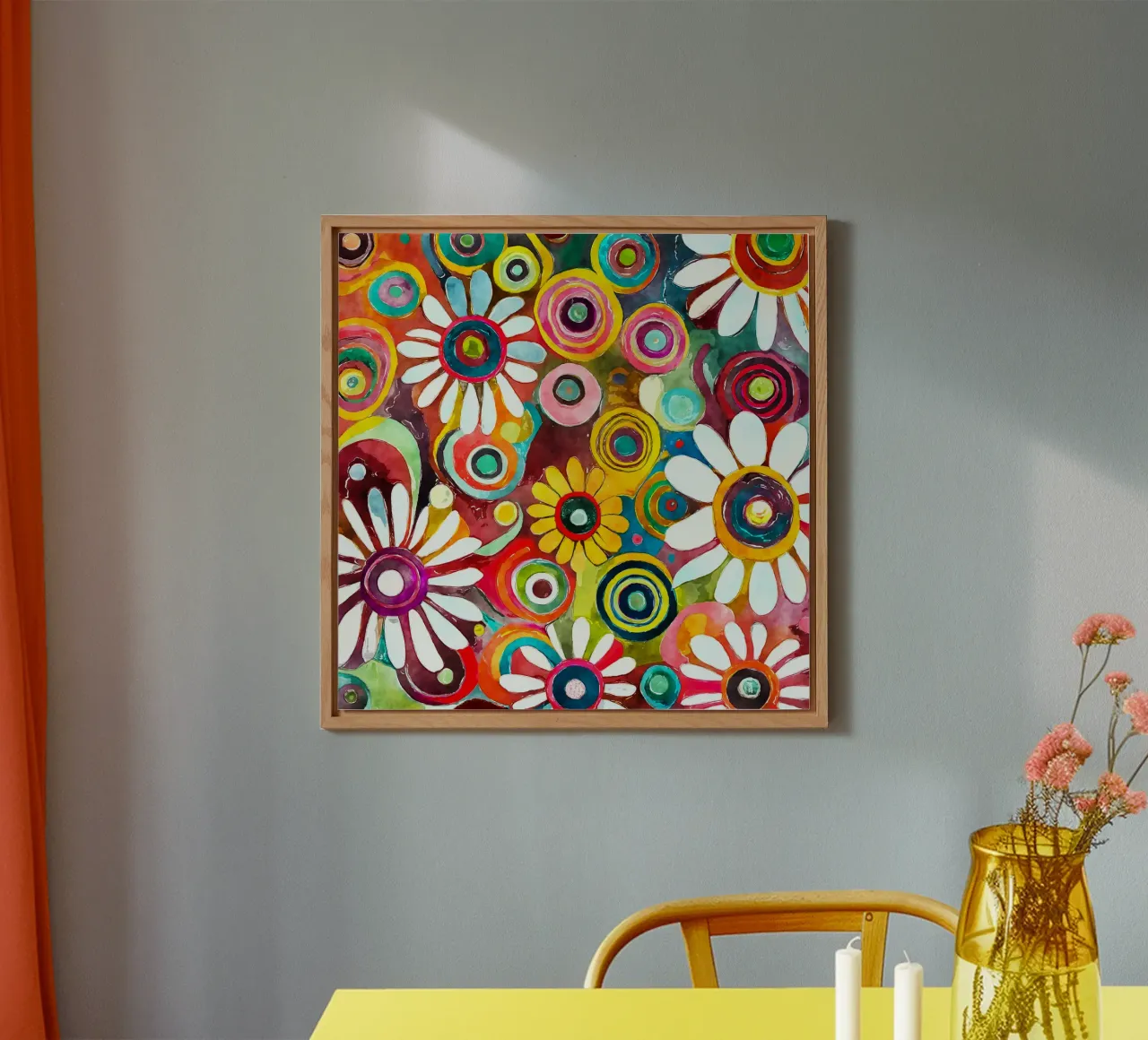 Funky Daisies alu-dibond by Botanical Pattern House