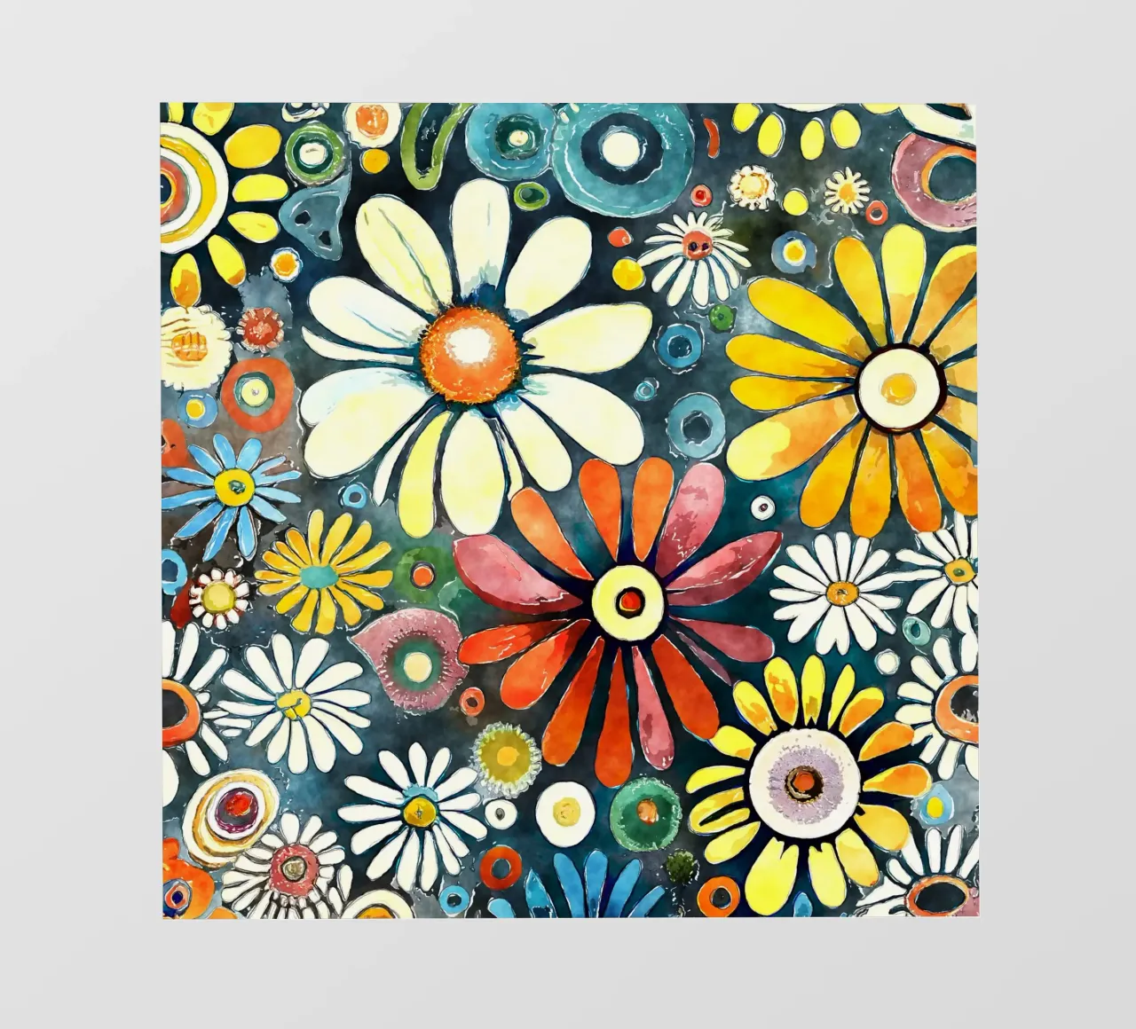 Margherite divertenti telo in pvc da Botanical Pattern House