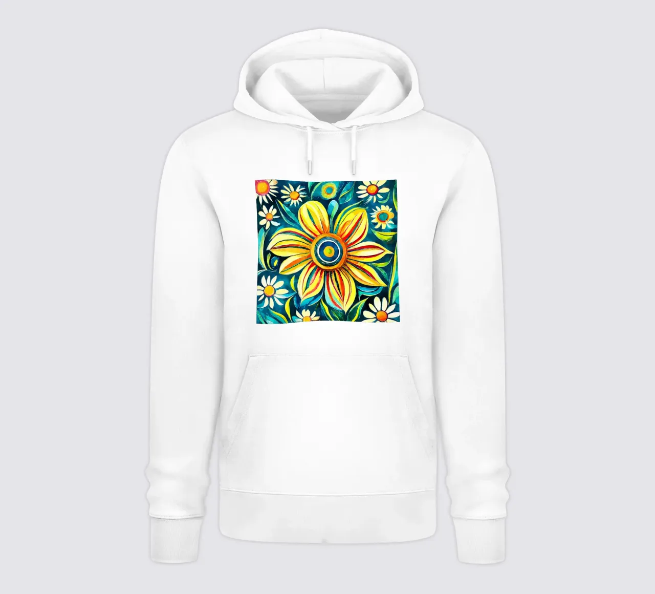 Margherite divertenti felpa con cappuccio da Botanical Pattern House