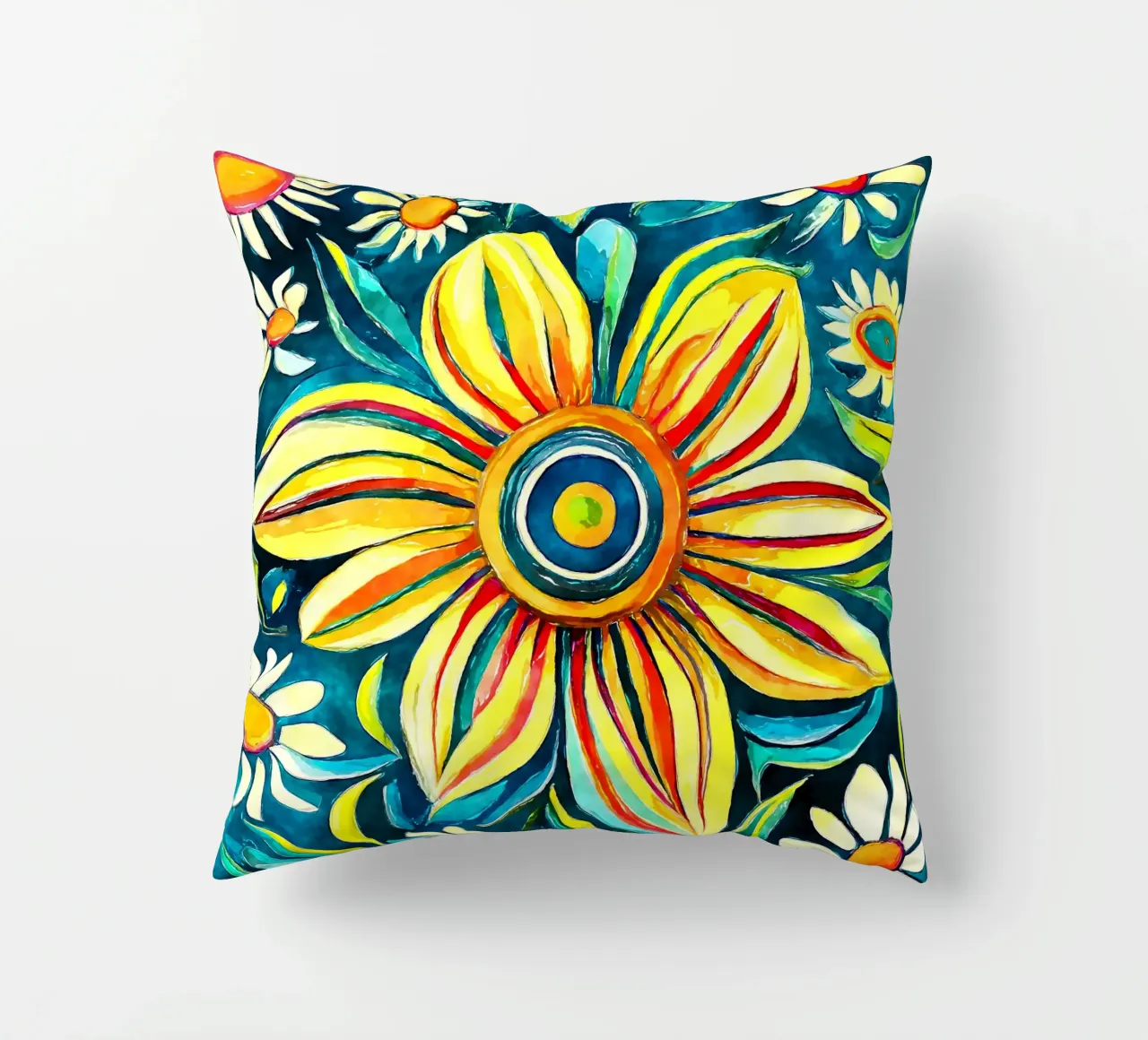 Funky Daisies decorative cushion by Botanical Pattern House