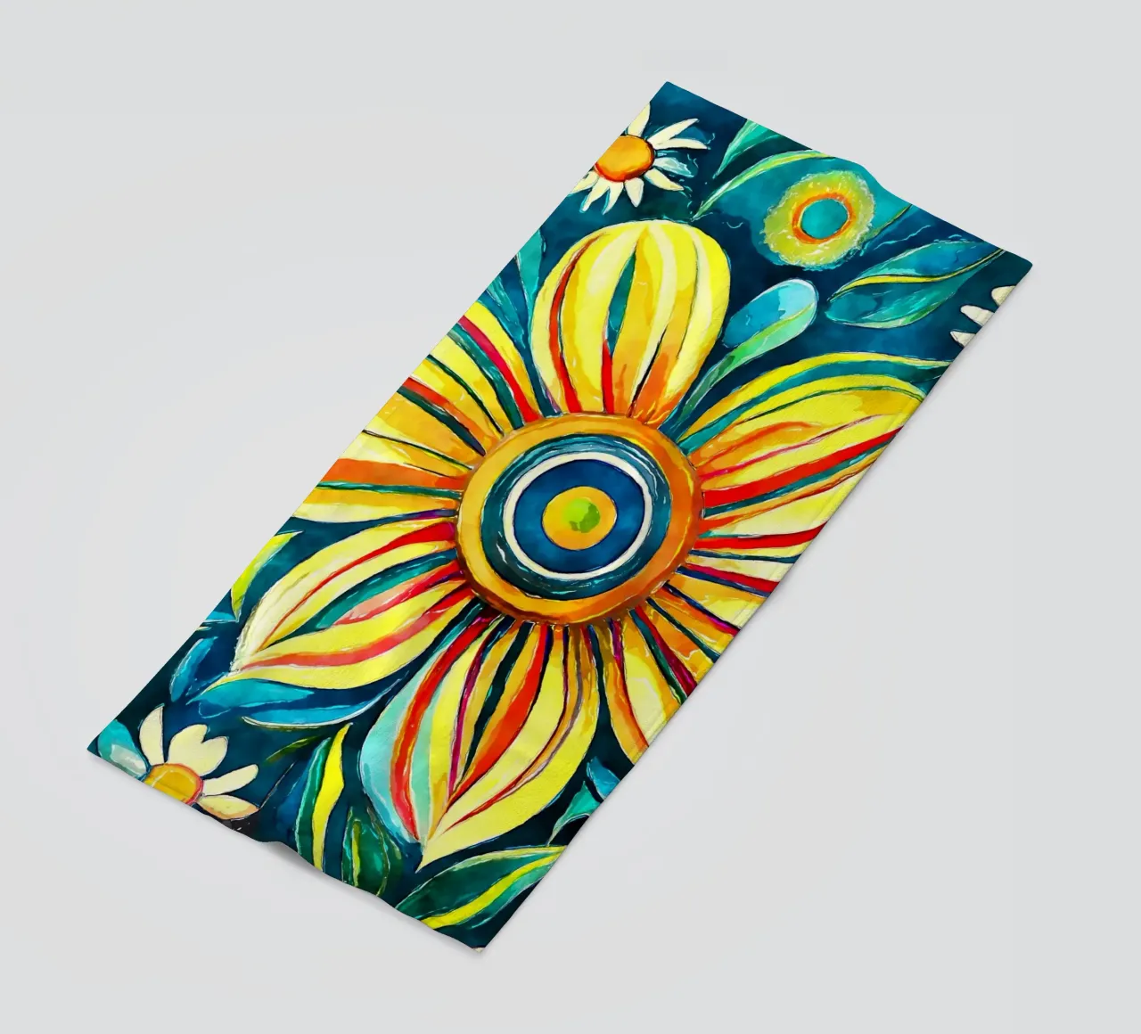 Funky Daisies beach towel by Botanical Pattern House