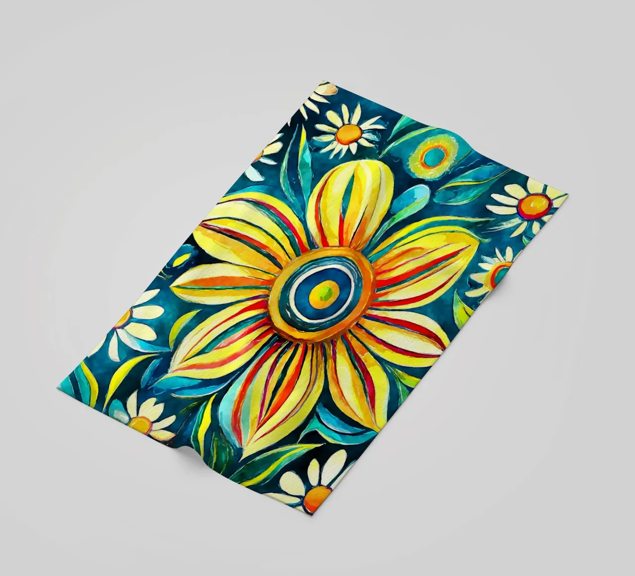 Funky Daisies beach towel by Botanical Pattern House