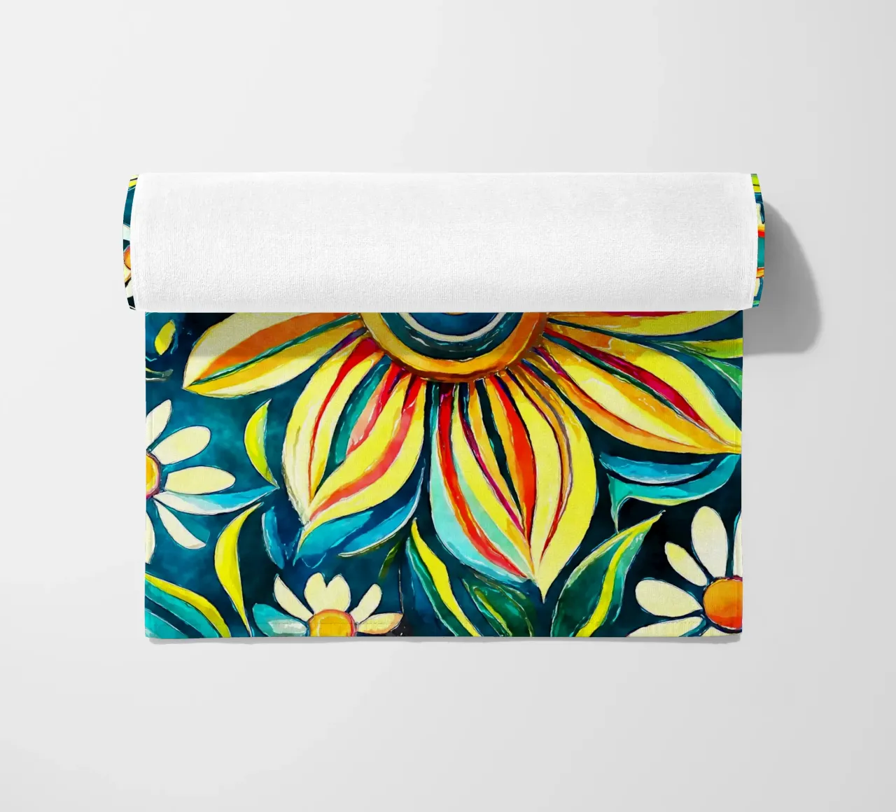 Funky Daisies beach towel by Botanical Pattern House