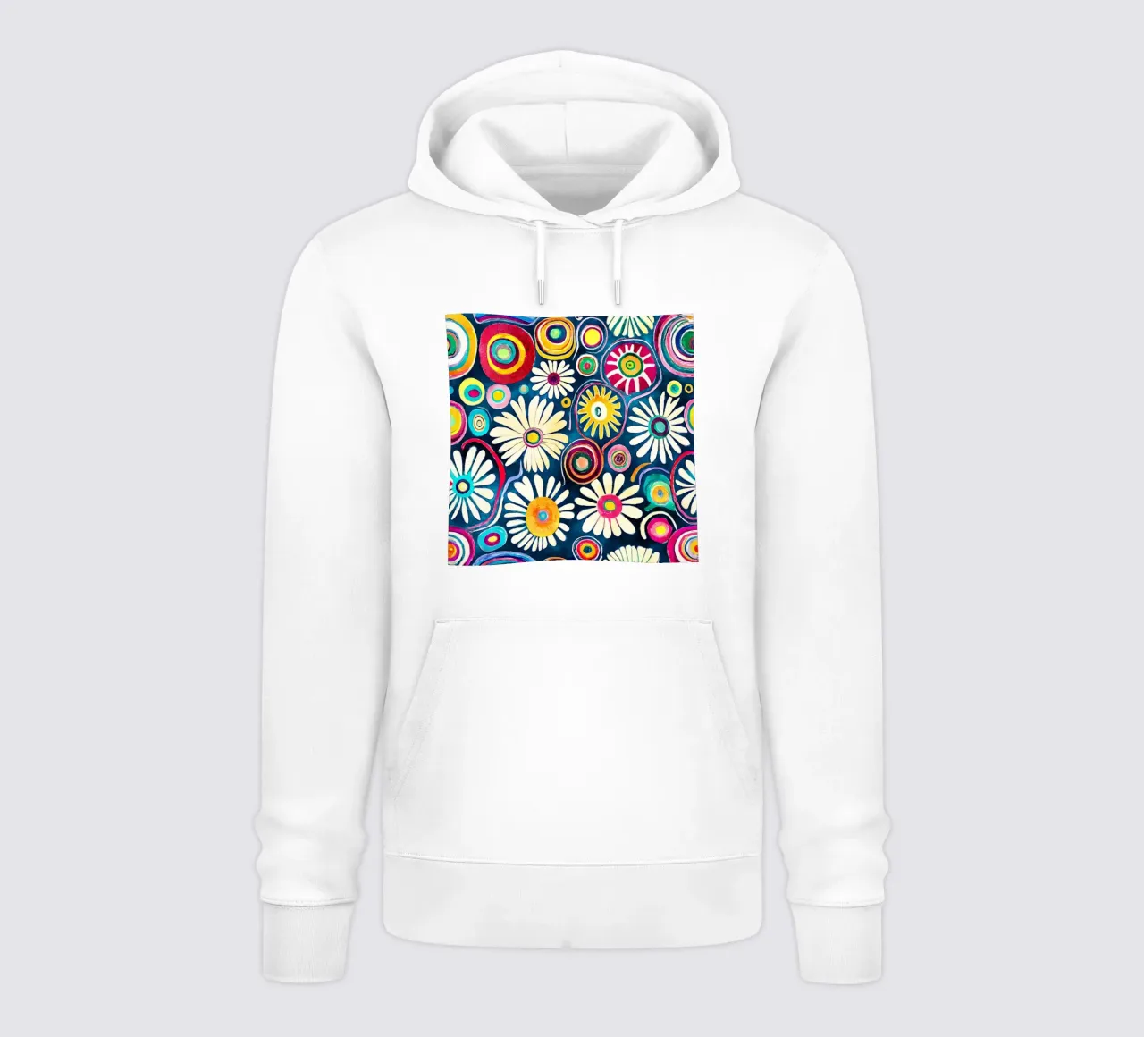 Margherite divertenti felpa con cappuccio da Botanical Pattern House
