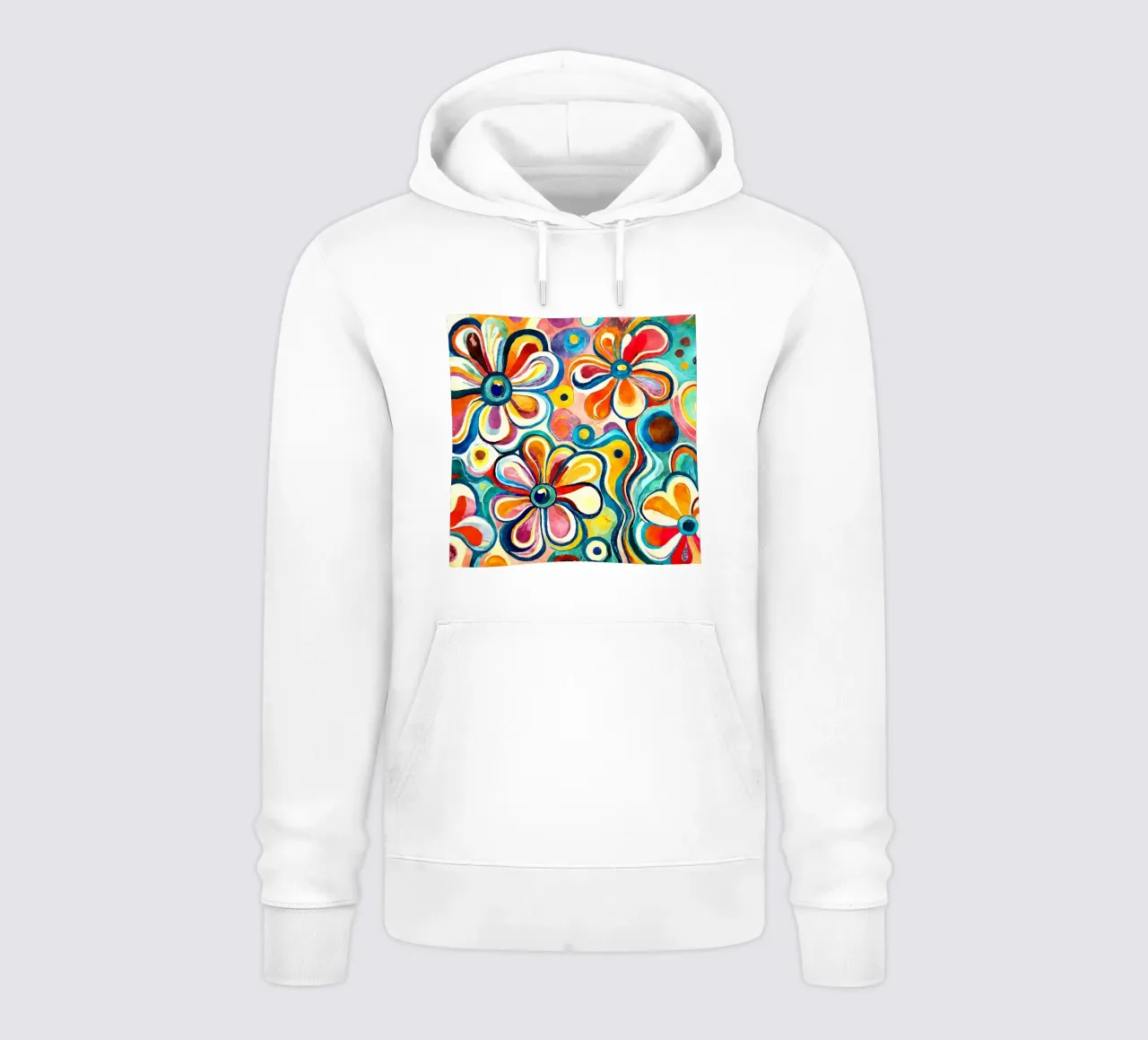 Margherite divertenti felpa con cappuccio da Botanical Pattern House