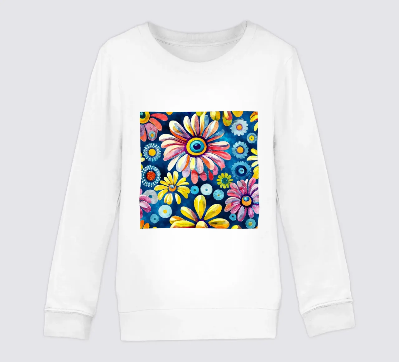 Funky Daisies kids sweatshirt by Botanical Pattern House