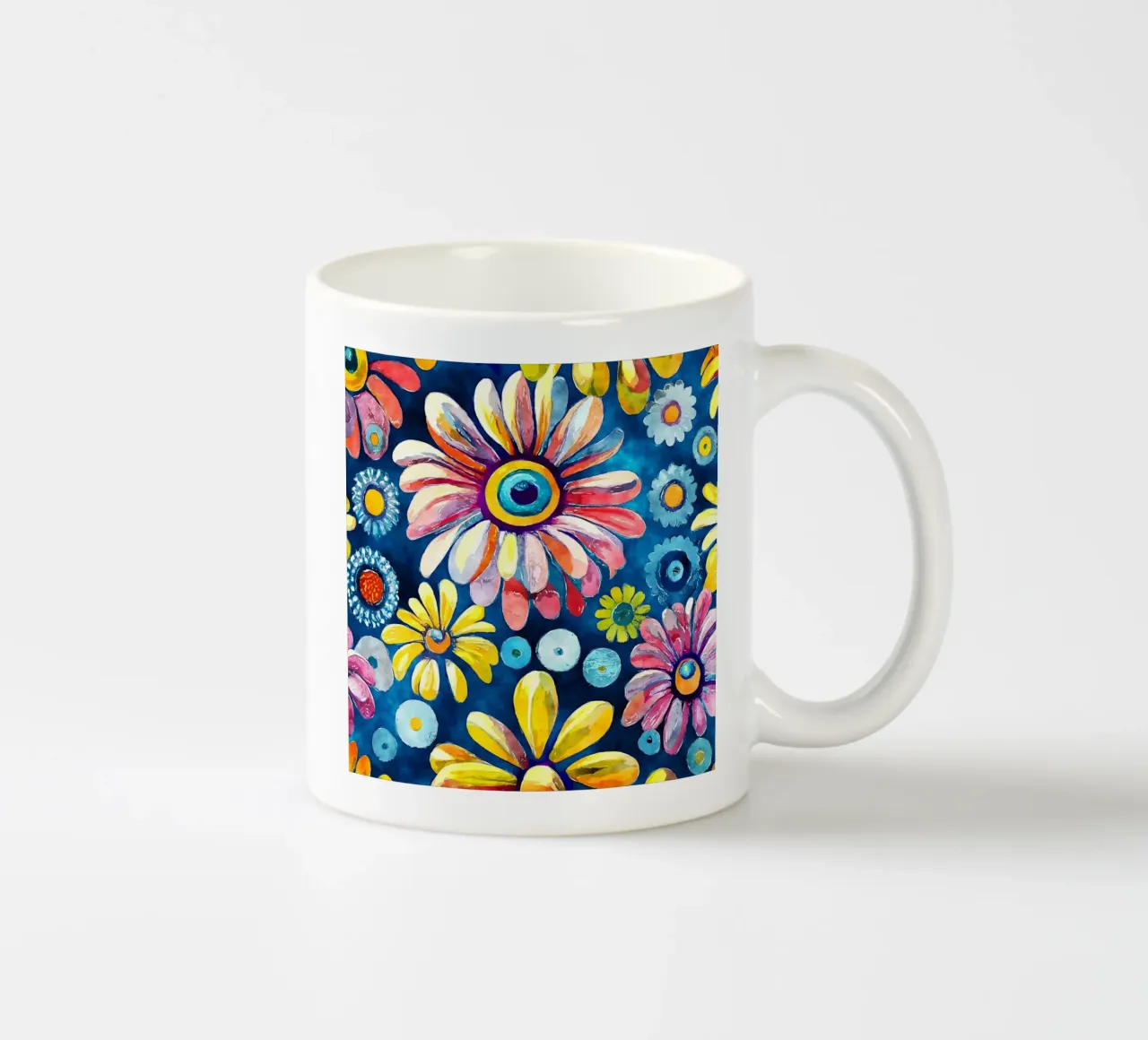 Funky Daisies ceramic mug by Botanical Pattern House