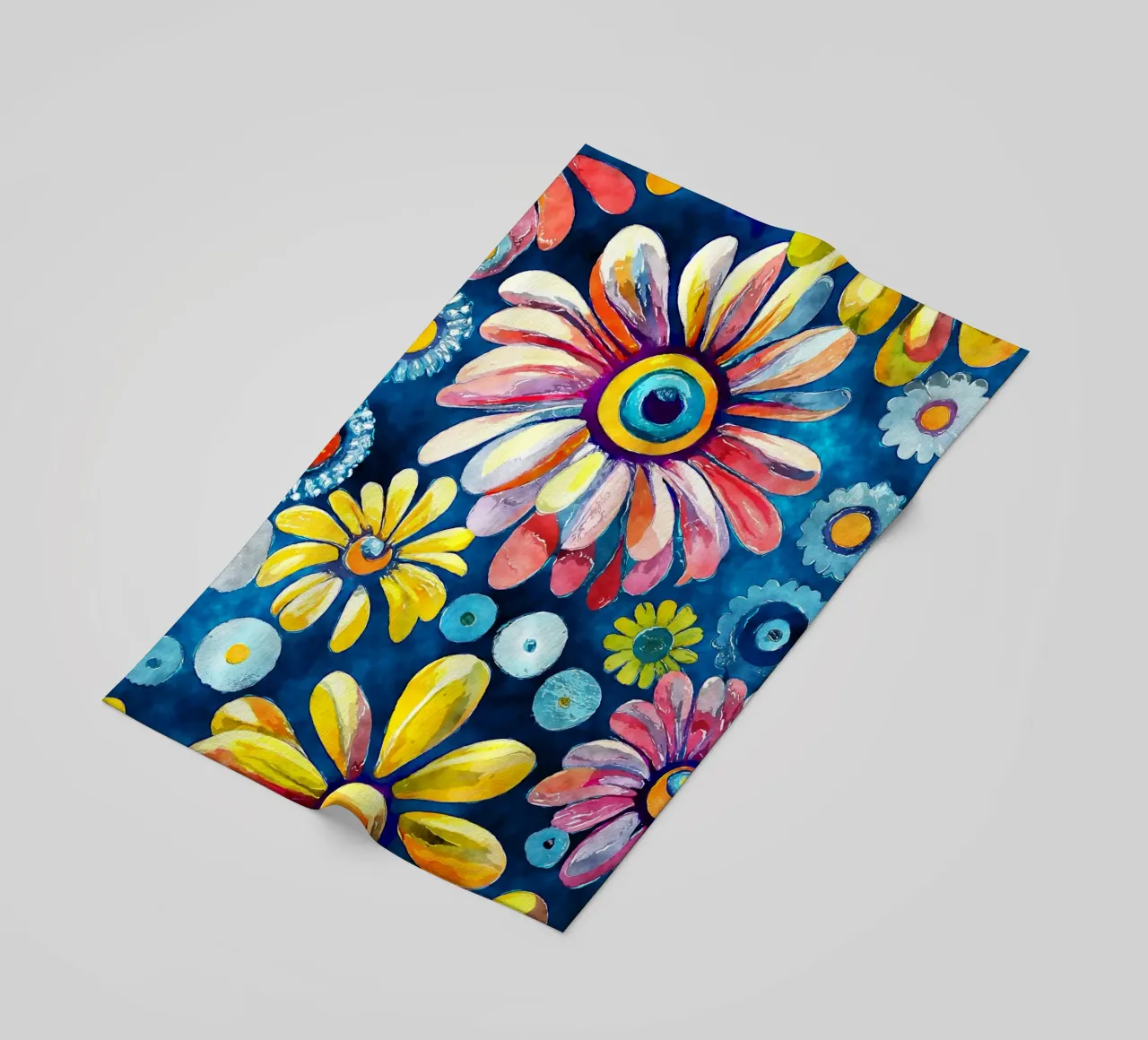 Funky Daisies beach towel by Botanical Pattern House