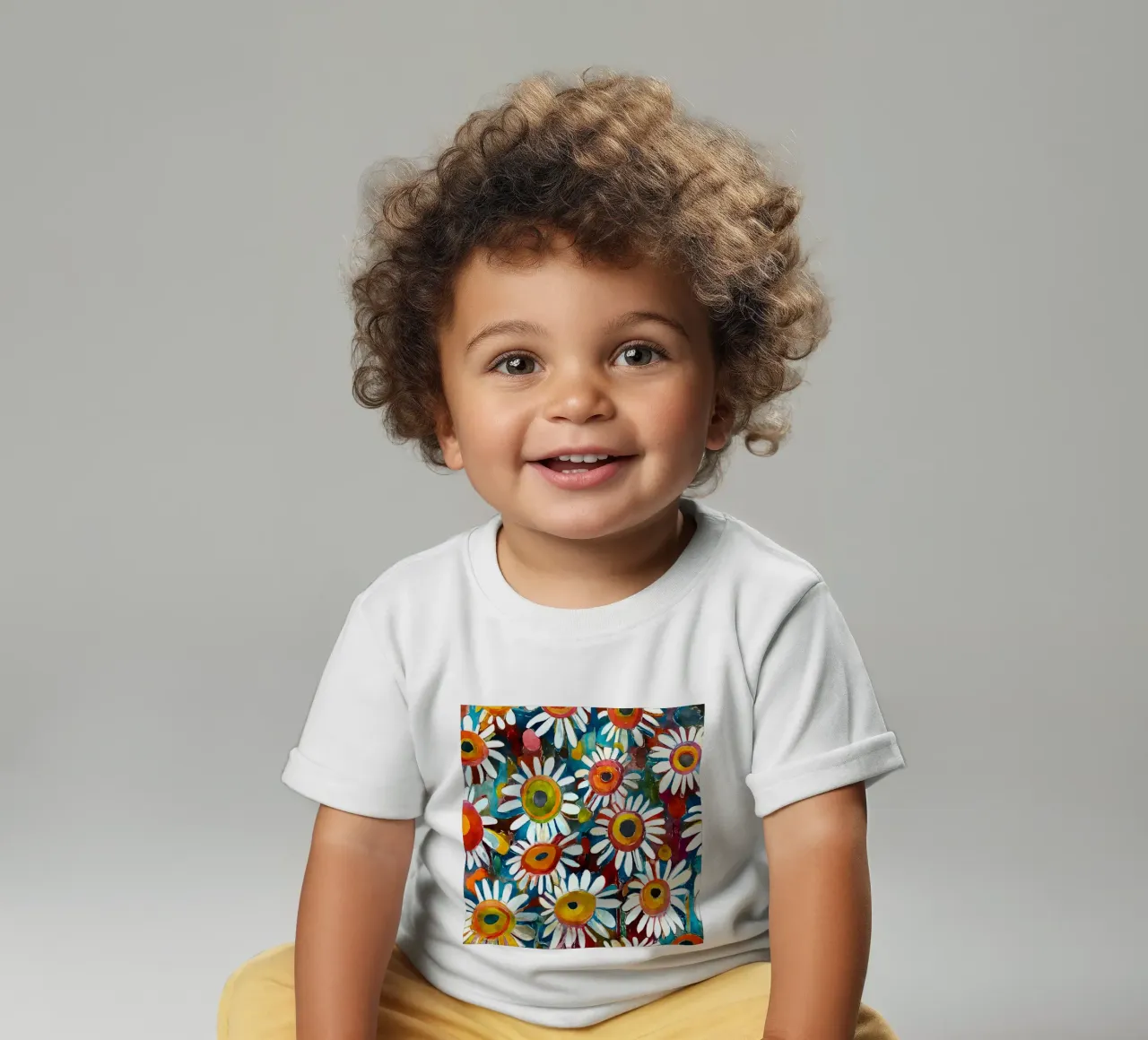 Funky Daisies baby t-shirt by Botanical Pattern House