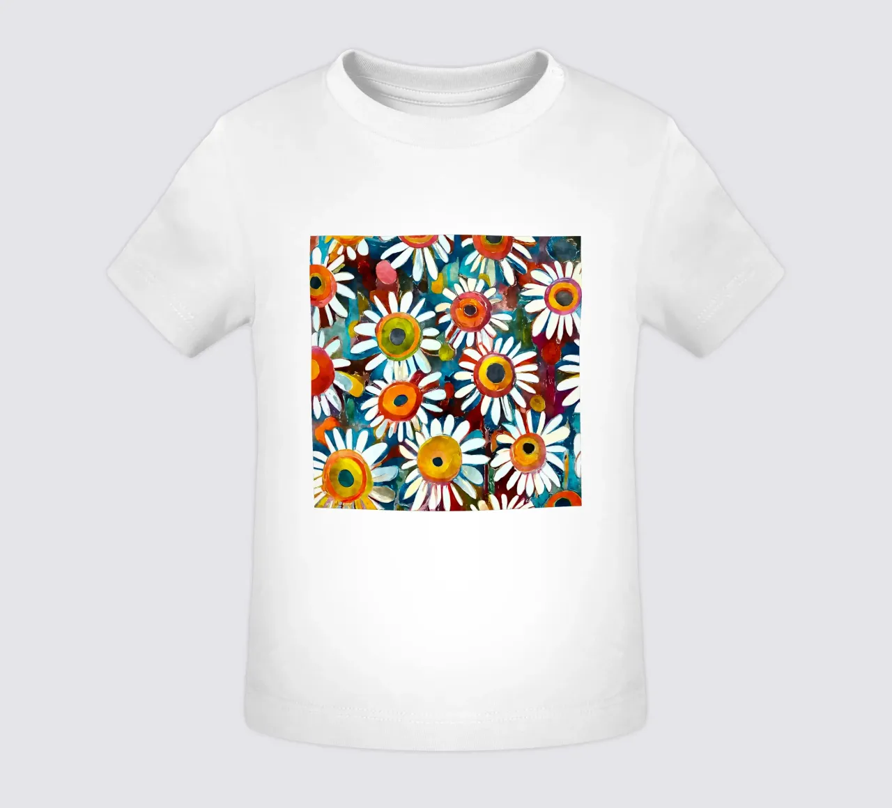 Funky Daisies baby t-shirt by Botanical Pattern House