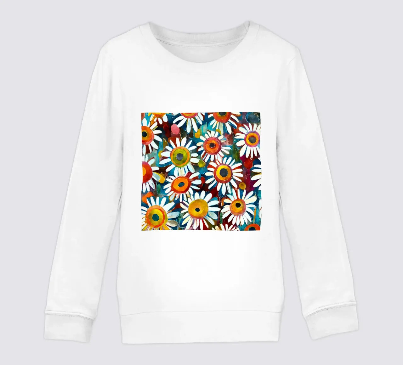 Funky Daisies kids sweatshirt by Botanical Pattern House