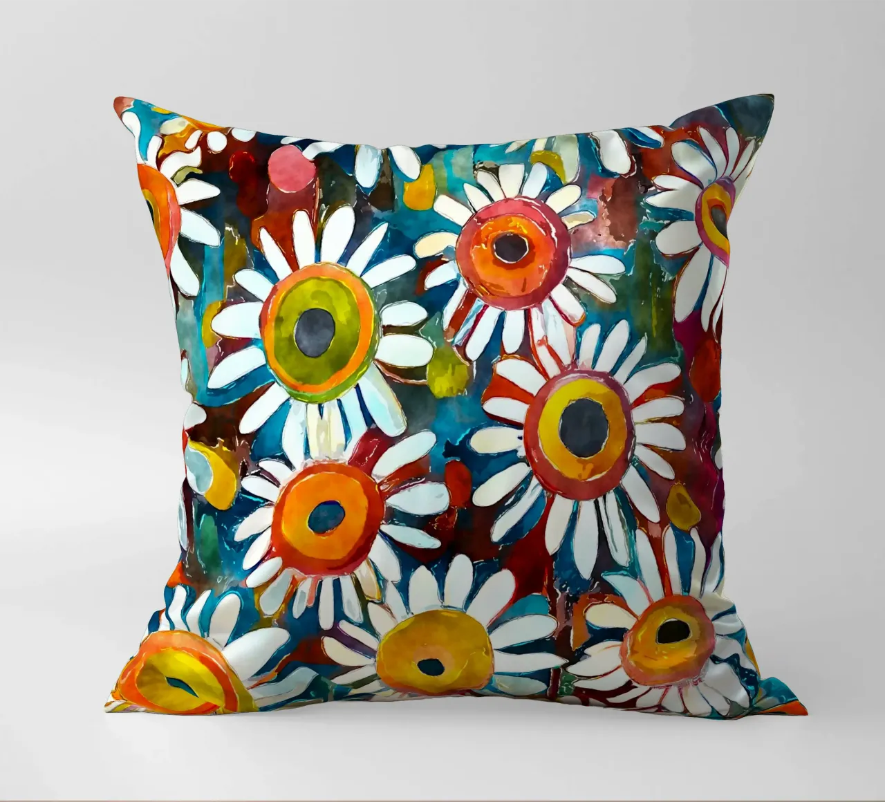 Funky Daisies decorative cushion by Botanical Pattern House