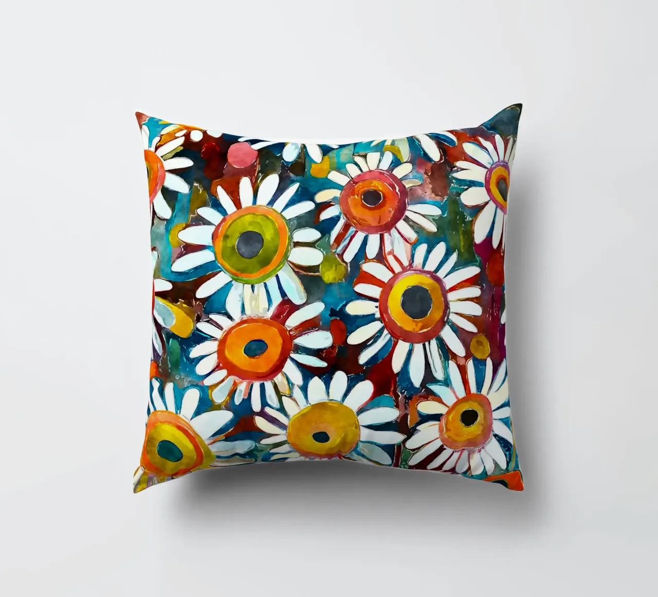 Funky Daisies decorative cushion by Botanical Pattern House