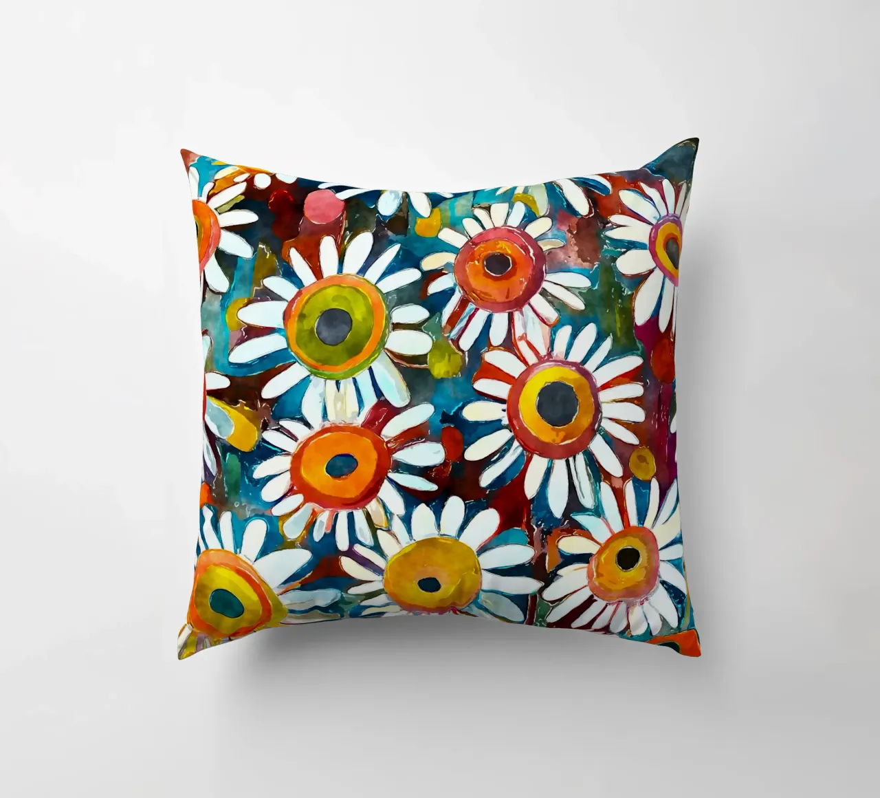 Funky Daisies decorative cushion by Botanical Pattern House