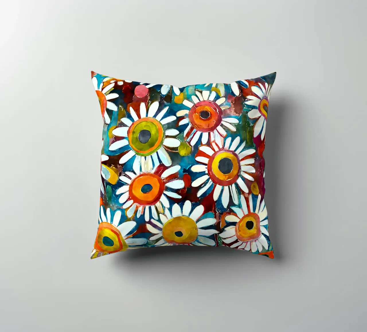 Funky Daisies decorative cushion by Botanical Pattern House